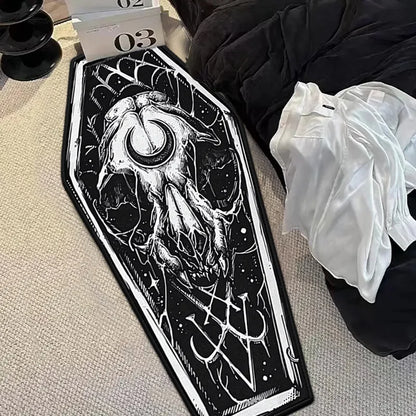 VIKAMA Halloween Gothic Skull Vampire Rug Bedroom Living Room Entrance Mat Home Decor
