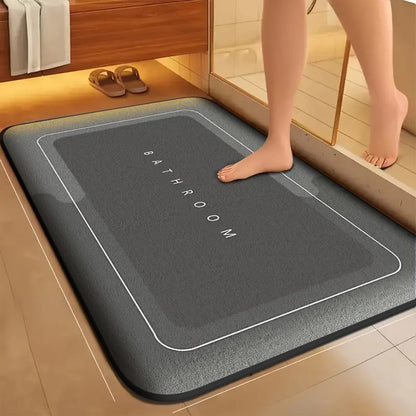 Simple Flannel Bathroom Mat Absorbent Non-Slip Quick-Dry Kitchen Entry Door Floor Mat