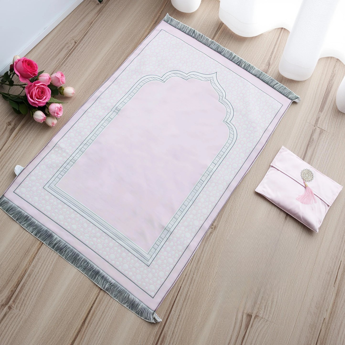 Portable Muslim prayer rug set