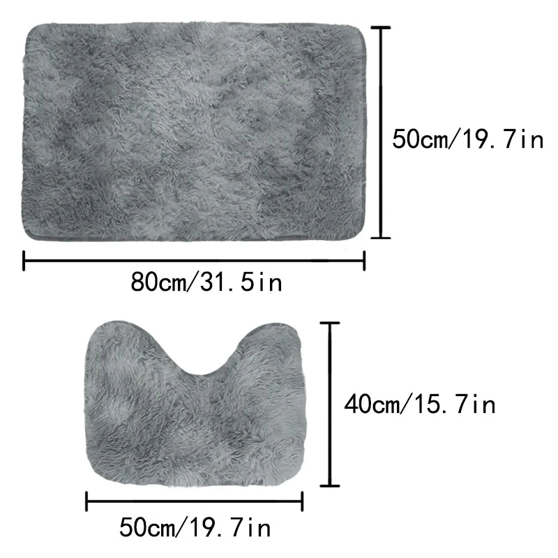 2pcs Bathroom Bath Mats Anti-Slip Water Absorbent Floor Door Mats Home Decor