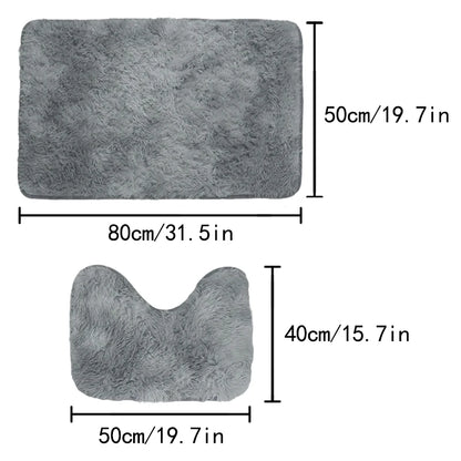 2pcs Bathroom Bath Mats Anti-Slip Water Absorbent Floor Door Mats Home Decor