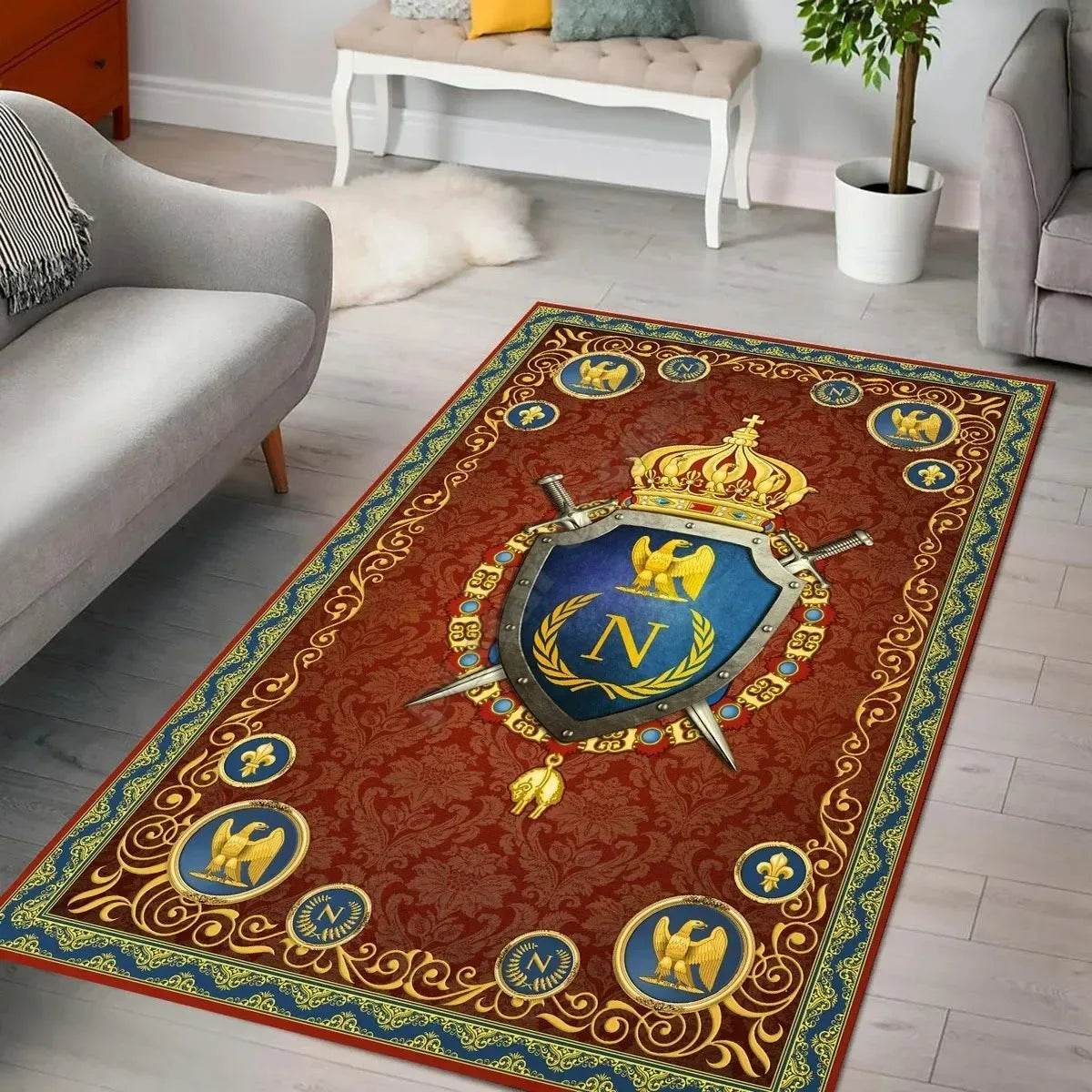 Napoleon Coat of Arms Decorative Area Rug