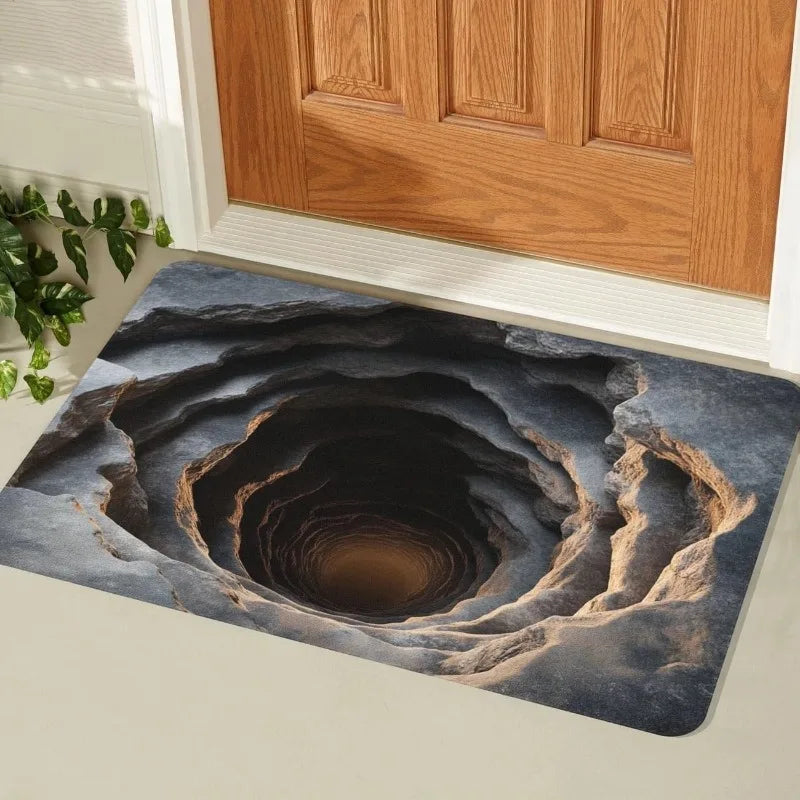 3D Tree Hole Illusion Door Mat