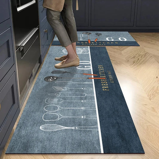 Non-Slip Kitchen Mat Long Crystal Velvet Rug Absorbent Foot Mat Bedroom Living Room Doormat Small Carpet Home Decor