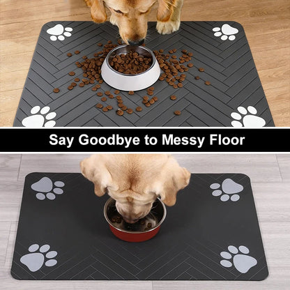 Pet Feeding Mat Absorbent Quick-Dry Non-Slip Dog Cat Bowl Placemat