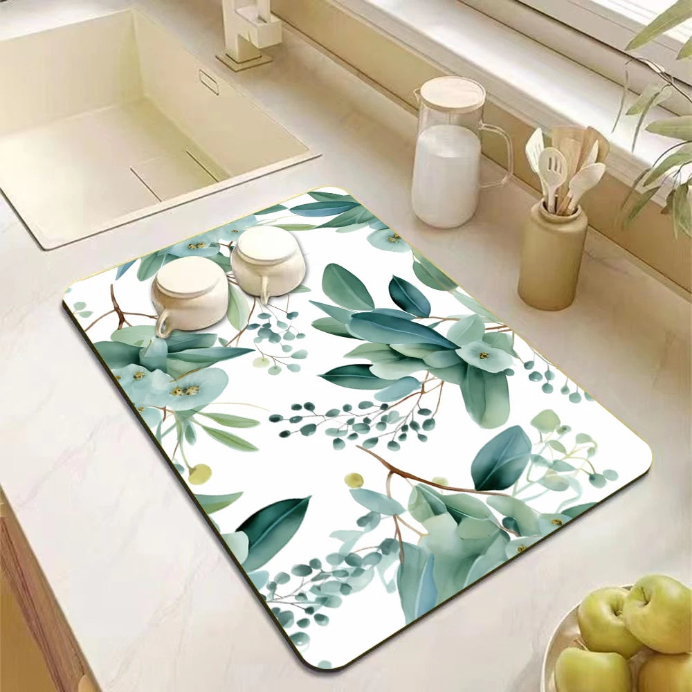 Eucalyptus Dish Drying Non-Slip Mat