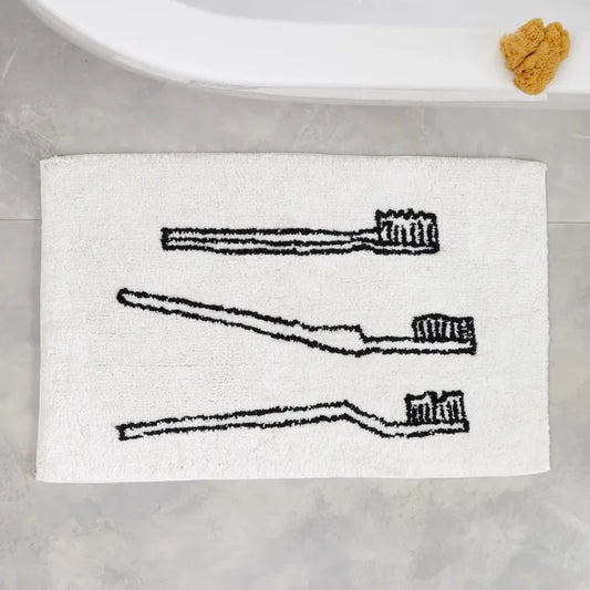 Simple Letter Cartoon Faux Cashmere Floor Mat Thickened Soft Non-Slip Bathroom Bedroom Door Carpet