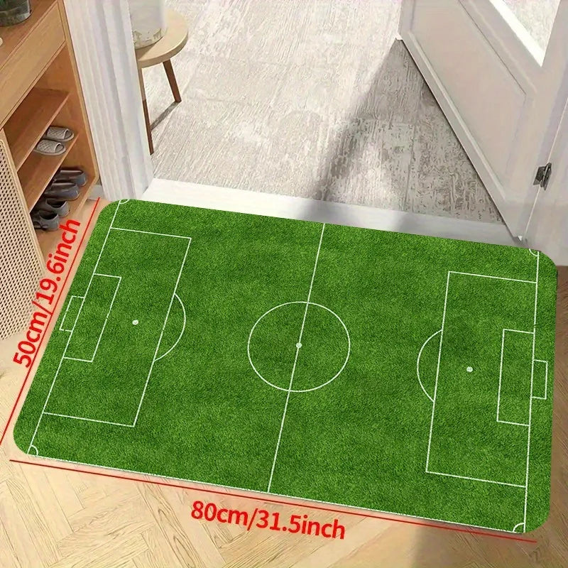 VIKAMA Football Field Soft Non-Slip Area Rug