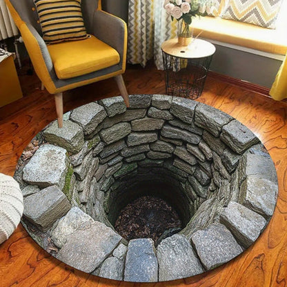 3D abyss hole illusion round rug