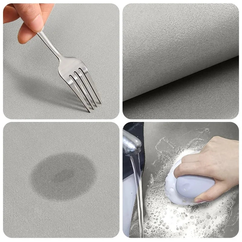 Diatomite Kitchen Mat Super Absorbent Non-Slip Washable Elliptical Rug Bathroom Carpet