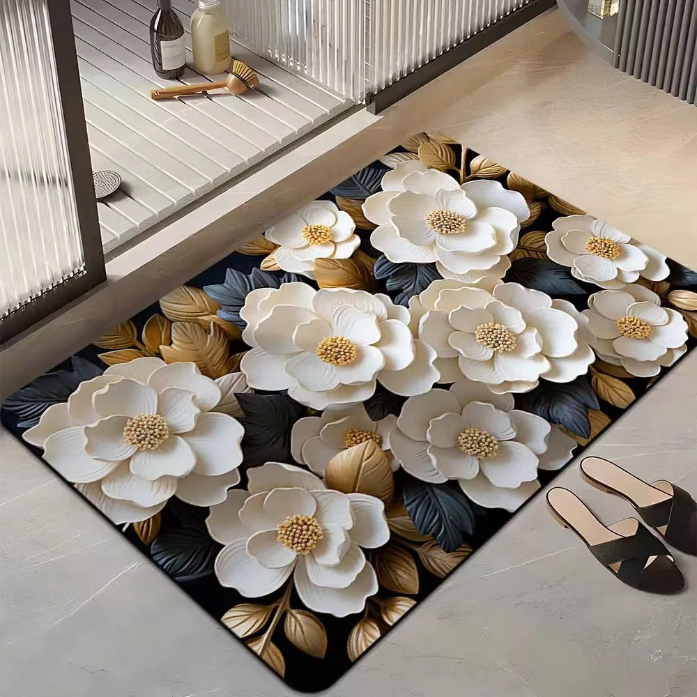 Quick-dry non-slip bath door mat