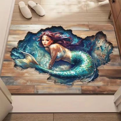 3D abyss stone illusion non-slip entry mat