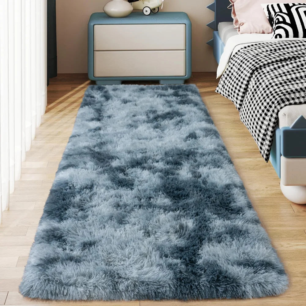 VIKAMA Ultra-Soft Running Rug Non-Slip Fluffy Bedroom Hallway Bedside Carpet