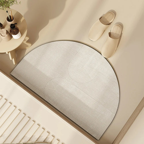 VIKAMA Semi-Circular Diatomite Bathroom Floor Mat Absorbent Non-Slip Entrance Door Mat