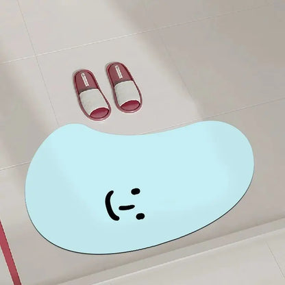 VIKAMA Smiley Diatomaceous Earth Bath Mat Kids Non-Toxic Non-Slip Bathroom Toilet Floor Rug Home Decor