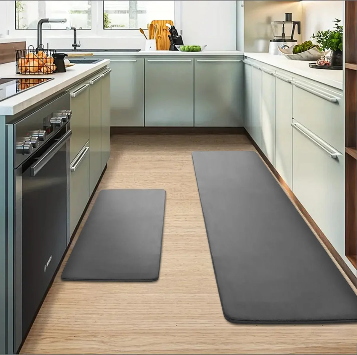 Thickened Flannel Kitchen Floor Mats Absorbent Oil-Resistant Non-Slip Long Strip Entrance Door Carpet
