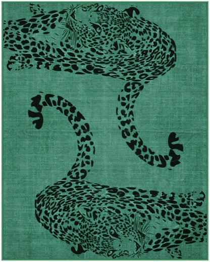 Cheetah Pattern Rug Personalized Animal Flower Carpet Non-Slip Floor Mat Bedroom Living Room Door Mat Home Decor