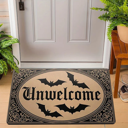 VIKAMA Gothic Bat “Unwelcome” Non-Slip Doormat