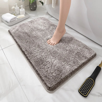 Rounded Thick Plush Bathroom Mat Absorbent Non-Slip Bathtub Entrance Door Floor Rug Home Decor