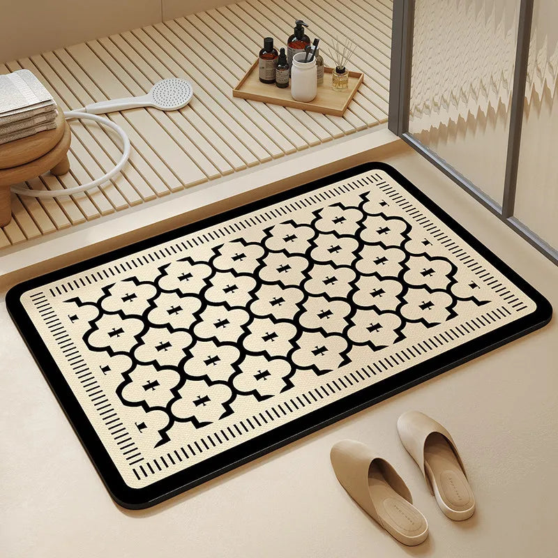 Modern non-slip absorbent bath mat