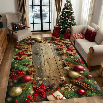 VIKAMA Christmas Rug Non-Slip Door Mat Living Room Garden Courtyard Decor