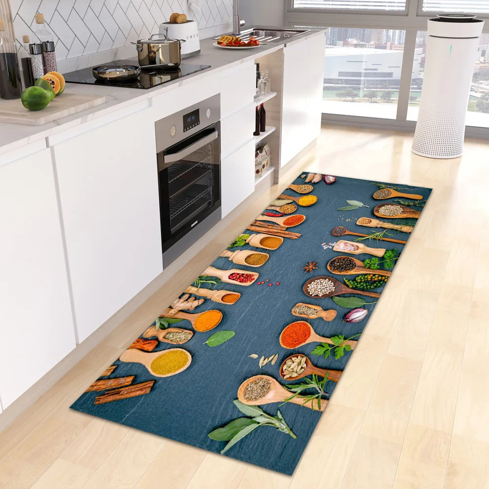 VIKAMA Scandinavian Waterproof Rug Antibacterial Stain-Resistant Machine Washable Kitchen Carpet Modern Home Decor