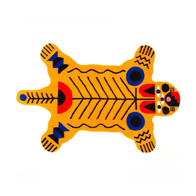 Orange Tiger & Pink Alligator Shaped Cute Decorative Area Rug