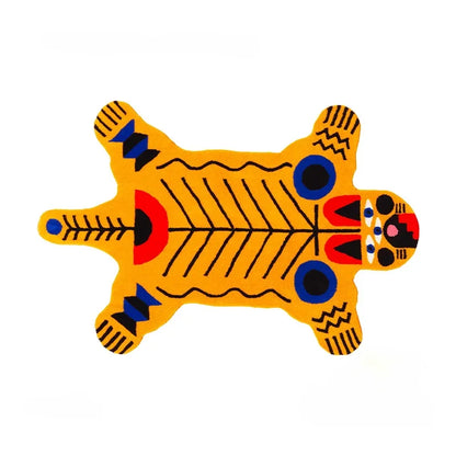 Orange Tiger & Pink Alligator Shaped Cute Decorative Area Rug
