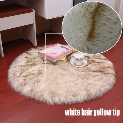 Round Faux Sheepskin Fluffy Area Rug
