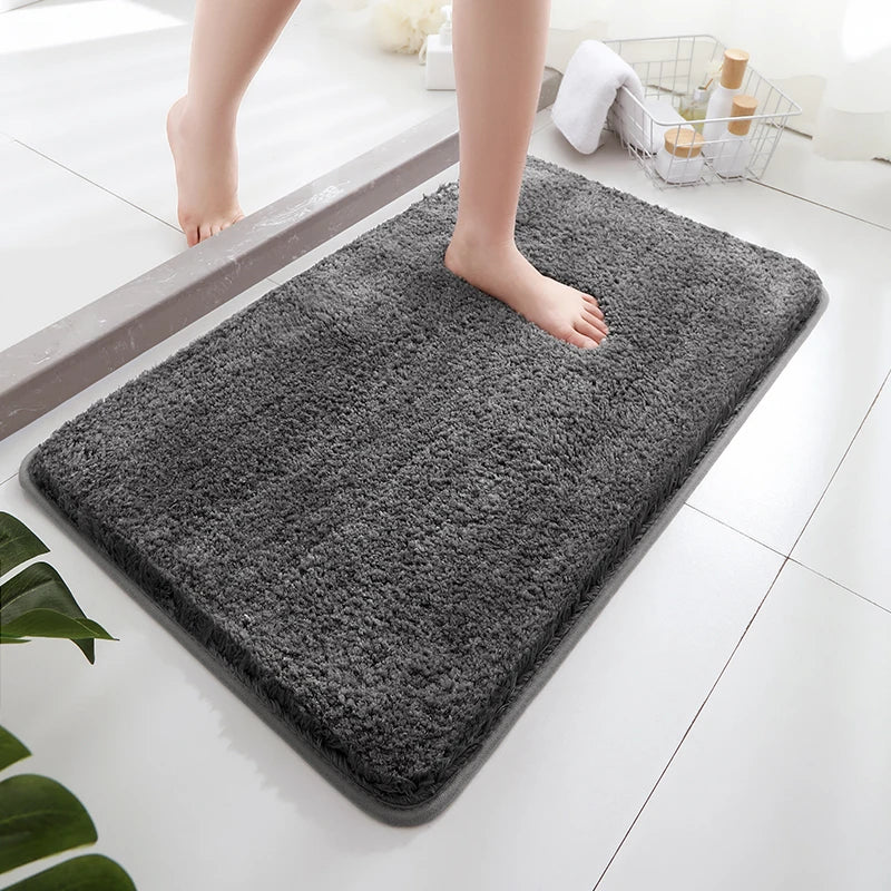 Soft Thick Plush Floor Mat Comfortable Non-Slip Water-Absorbent Carpet Bathroom Bedroom Living Room Home Decor