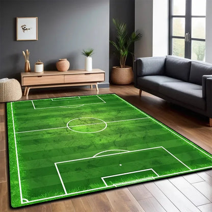 Football Field Rug Large Foldable Non-Slip Play Mat Kids Soccer Carpet Machine Washable Living Room Bedroom Home Decor