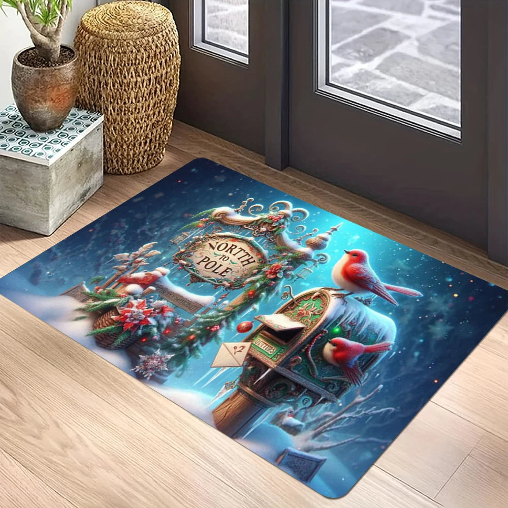 VIKAMA Christmas Gnome Non-Slip Area Rug