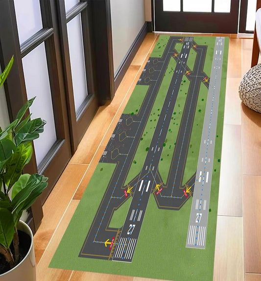 Runway Aviation Airport Track Design Area Rug