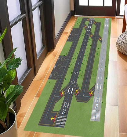 Airplane Runway Kids Room Rug