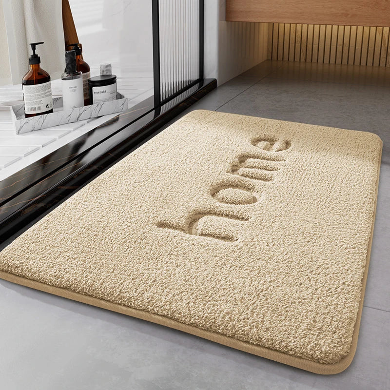 Simple Flannel Non-Slip Absorbent Bath Mat