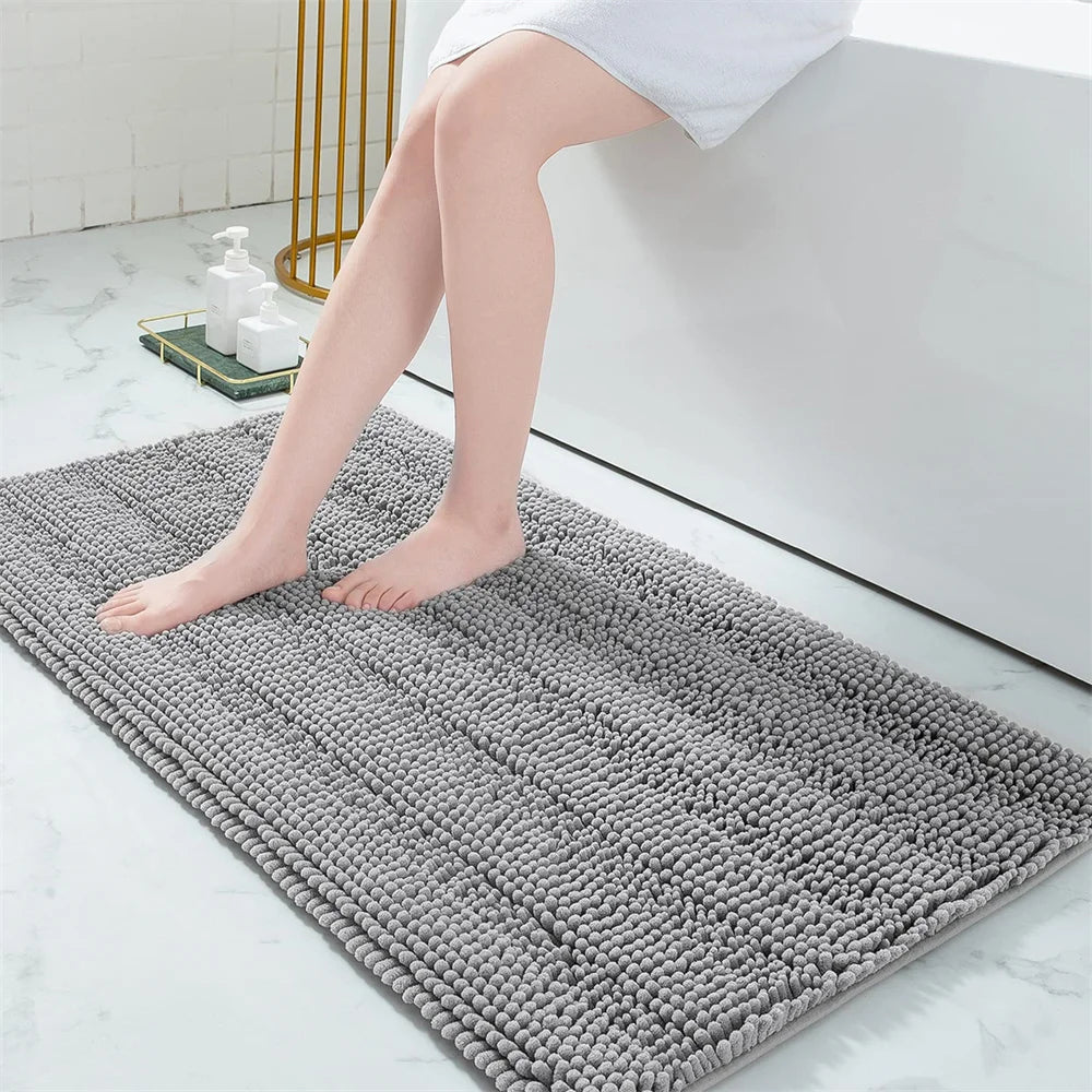 Olanly Luxury Chenille Non-Slip Bath Rug
