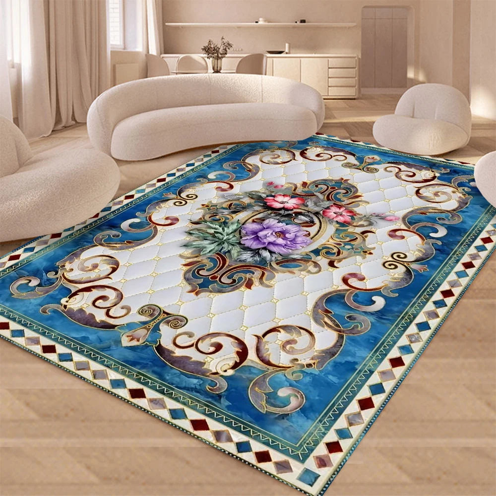 European retro floral luxury large rug
