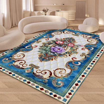 European retro floral luxury large rug