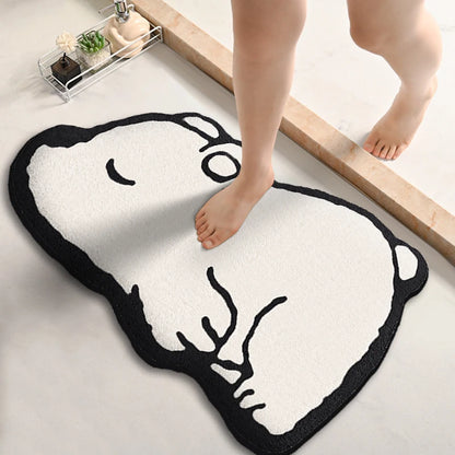 Thickened Special-Shaped Flannel Bathroom Absorbent Non-Slip Toilet Shower Floor Mat