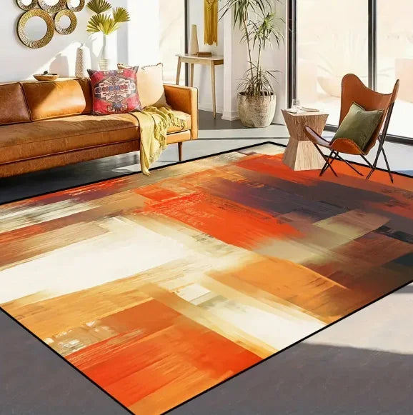Modern simple lines printed floor mat