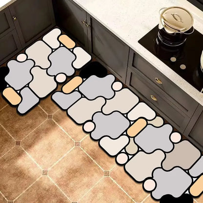 Cuttable non-slip absorbent kitchen mat