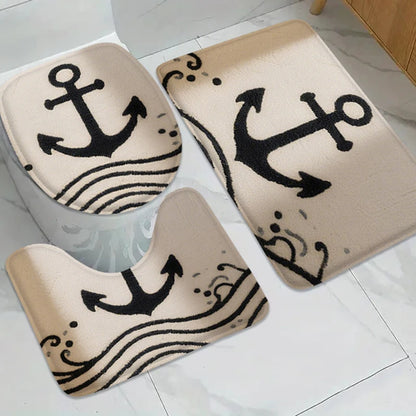Ocean World Pattern Bathroom Non slip Mat Door Floor Mat Shower Room Carpet Bathtub Absorbent Foot Mat Decorative Mat