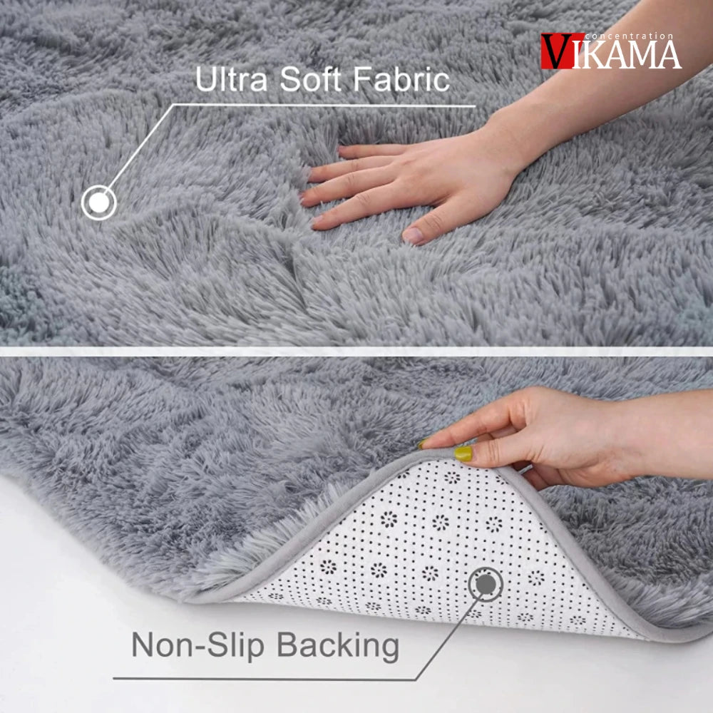 Large fluffy plush living room carpet