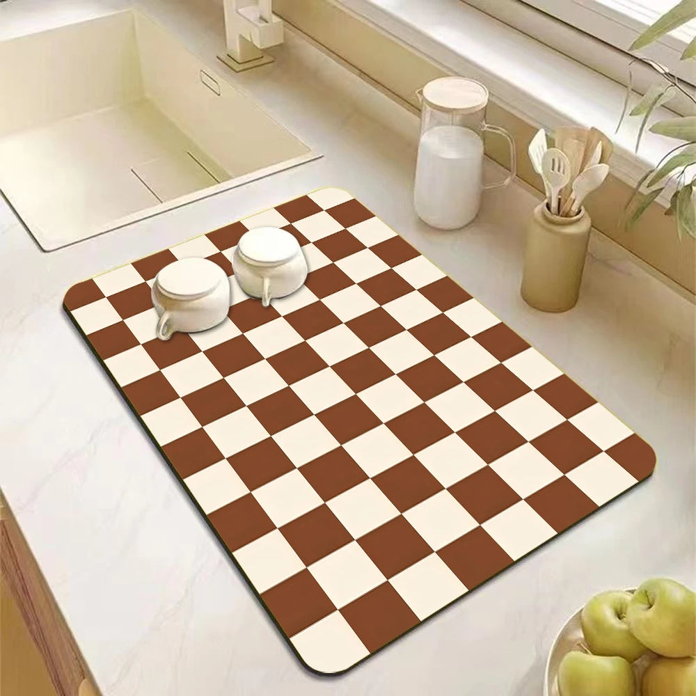 Checkerboard non-slip coffee drip mat