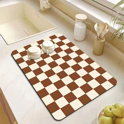 Checkerboard non-slip coffee drip mat