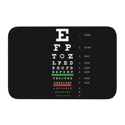 Snellen Eye Chart Doormat Optometrist Style Non-Slip Entrance Rug Kitchen Bathroom Garage Floor Mat