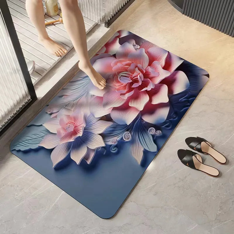 3D quick-dry non-slip absorbent bath mat