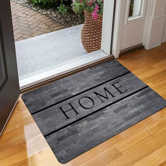 Wooden Print Welcome Anti-Slip Door Mat