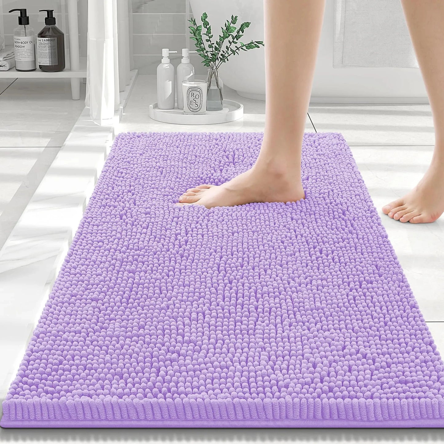 Olanly Chenille Soft Non-Slip Bath Rug