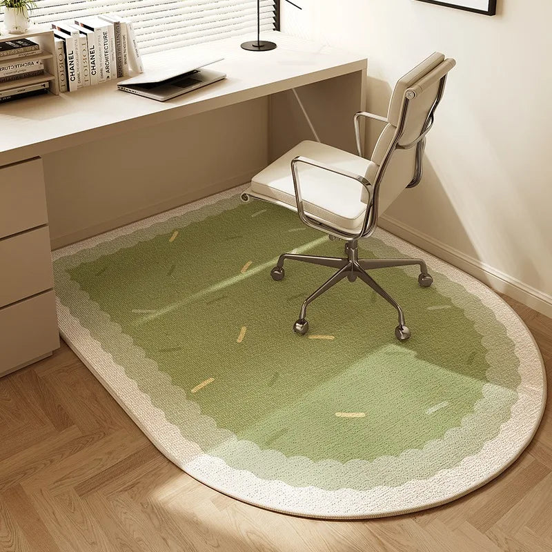 VIKAMA Chair Floor Mat Arched Non-Slip Bedroom Study Office Swivel Chair Rug